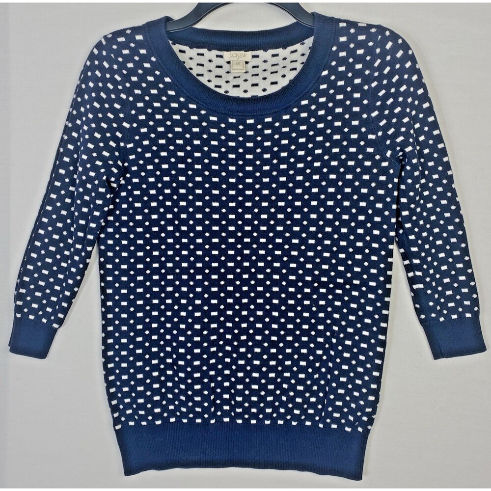 J Crew Womens Size XS Sweater Navy Knit Crew Neck Pullover Extra Small